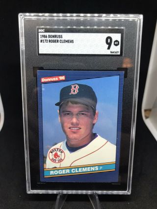 1986 Donruss 172 Roger Clemens Boston Red Sox Sgc 9 Rare