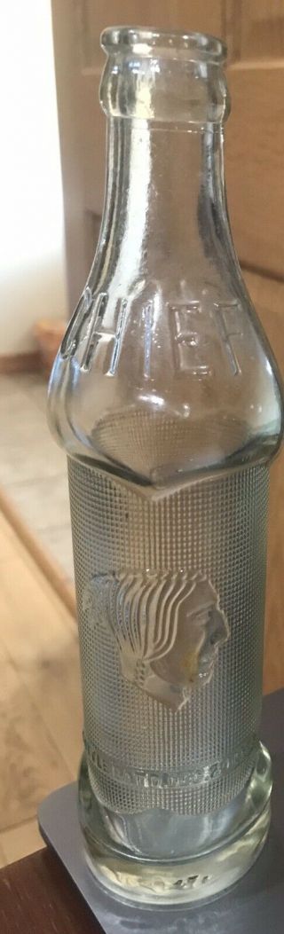Rare Vintage Big Chief Patient Date 1928 Soda Bottle 7oz.  Has 47 Bottom Rim