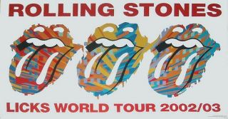 Rolling Stones Licks World Tour 2002 - 2003 Poster Mega Rare 1st Edition Poster