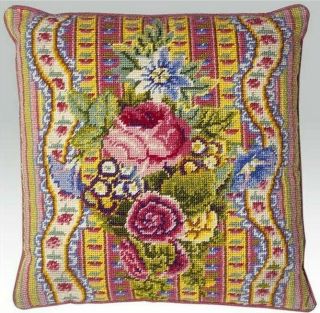 Ehrman Ribbon & Rose By Kaffe Fassett Discontinued Tapestry Needlepoint Kit Rare