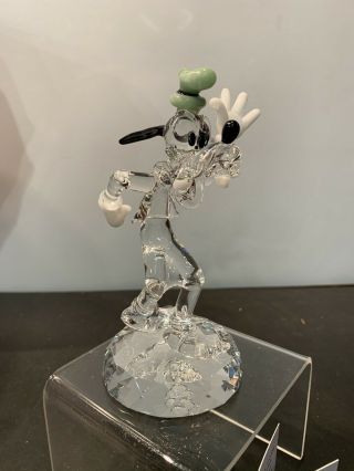 Walt Disney World Rare Large Arribas Goofy On Base Figurine Crystal Ltd 47/100
