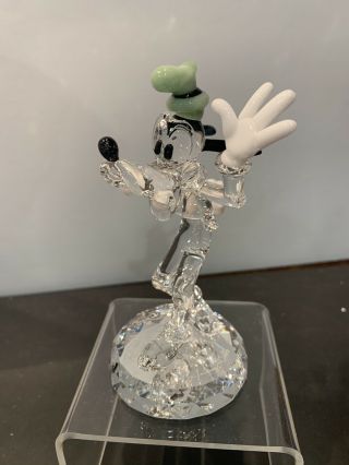 Walt Disney World Rare Large Arribas Goofy On Base Figurine Crystal Ltd 47/100 3