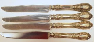 Antique 1886 Four (4) Dinner Knives Knife.  800 Silver 9.  37 Toz.  Germany