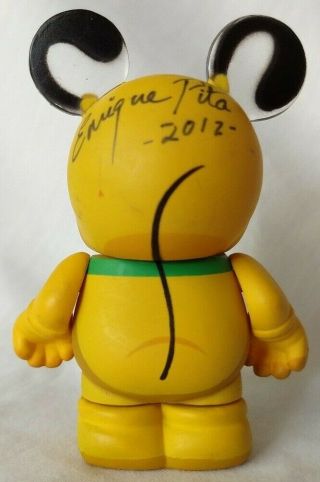 Rare Hand Signed Enrique Pita 2012 Pluto Disney Vinylmation Furry Friends Mickey 3