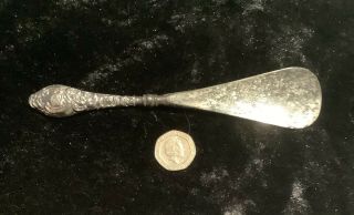 Usable Small Antique British Hallmarked Sterling Silver Handled Shoe Horn