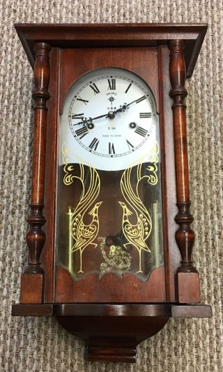 Antique Polaris Wooden Cased Wall Clock Not Repair Project 21 Inc Case 3