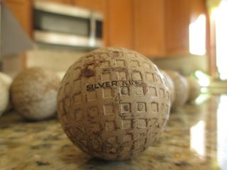Antique Mesh Golf Ball " Silver King " Early 1900s