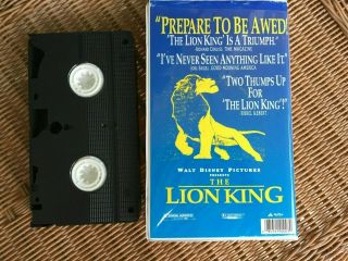 WALT DISNEY RARE COVER LION KING BLACK DIAMOND VHS CLASSIC EDITION 3