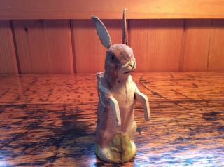 Antique Easter Bunny / Rabbit Candy Container Paper Mache Germany
