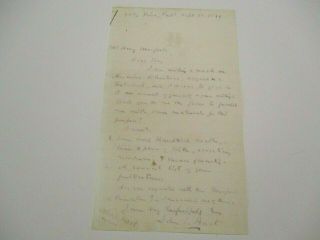 Historic Document Antique Signed Autograph Letter From John Seely Hart Author