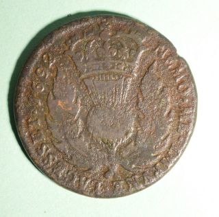 1692 Scotland - 1 Bawbee - William & Mary Thistle Crown - Rare - Inv X577