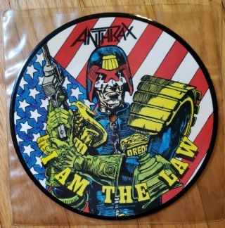 Anthrax - I Am The Law 7 " Uk 1987 Picture Disc Vinyl Island Megaforce Rare