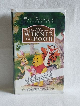 RARE Walt Disney ' s The Many Adventures Of Winnie The Pooh Demo Tape VHS 3