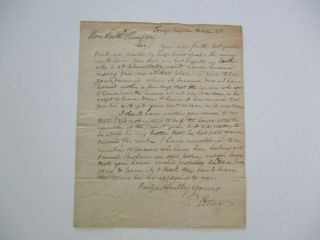 Antique 19th Century Letter To Smith Thompson Ny Francis From Potter ? Lawyer