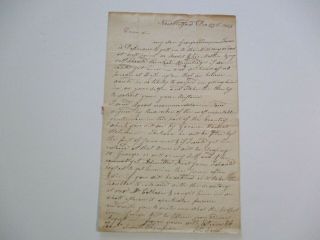 Antique 19th Century Letter To Smith Thompson Ny Francis Tfrom Todd Lawyer 1824