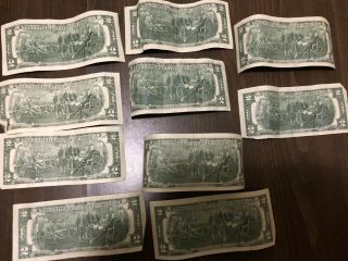 1976 Uncirculated RARE $2 Two Dollar Bills with Consecutive Serial Numbers 2