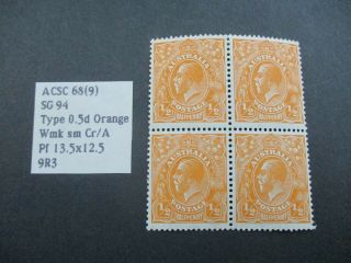 Kgv Stamps: Block Of 4 Variety - Rare - Must Have (t452)