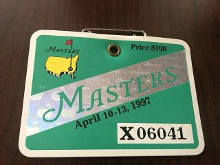 1997 Masters Badge Ticket Augusta National Golf Pga Tiger Woods Wins Very Rare