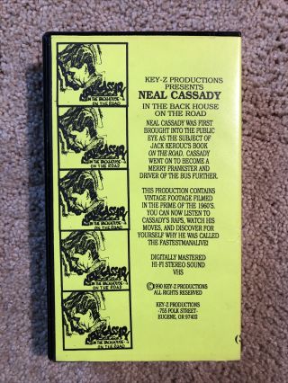 Neil Cassidy In The Back house On The Road Rare VHS Grateful Dead KEY - Z 3