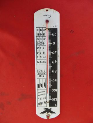 Rare Cooper Eagle Metal Thermometer Wind Chill Temp Indicator 1960s Metal