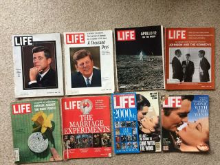 8 Life Magazines 1963 - 1991 Vintage Collectables: Gone With The Wind,  Kennedy