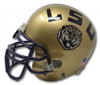 Lsu Tigers Authentic Game Worn Schutt Gold Football Helmet Rare