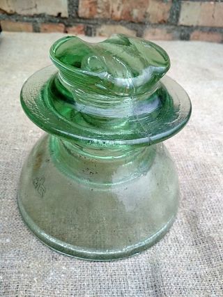 High Voltage Insulator Green Glass Vintage Rare Soviet Russian Ussr