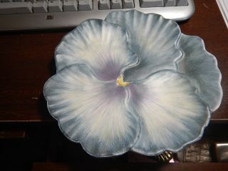 8 Inch Figural Flower Pansy Plate Marcel Guillot France Old Estate Pottery Rare