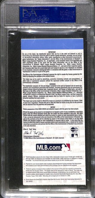 2005 Chicago White Sox World Series Champions Game 4 Full Ticket Psa Nm 8 Rare