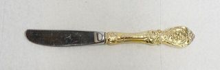 Reed & Barton Mirrorstele Sterling Silver Gold Handle Butter Knife
