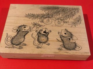 House Mouse Lifesaver Presents Stampa Rosa Rubber Stamp M313 1999 Rare