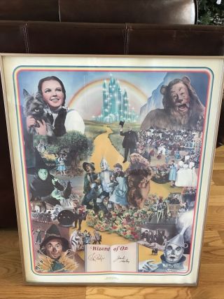 The Wizard Of Oz Lithograph Poster Signed By Ray Bolger And Jack Haley Rare