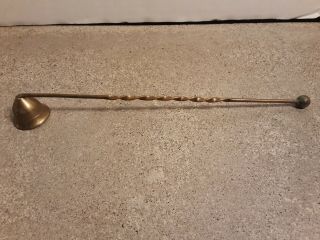 Vintage Brass Candle Snuffer Twisted Handle 9.  5 " Length