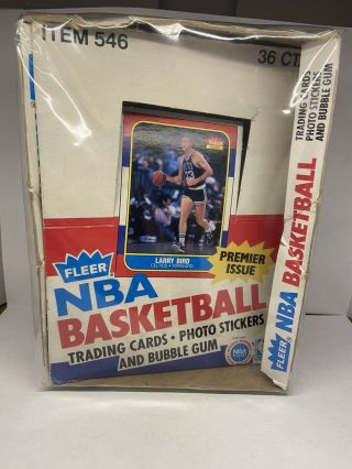 1986 Fleer Basketball Empty Wax Pack Box Michael Jordan Rookie Year Rare