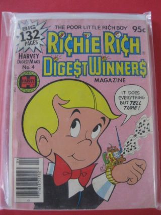 Rare Vintage Richie Rich Digest Winners No 4 Jan 1980 Vf,