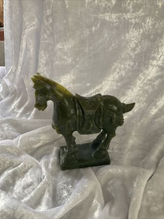 (i15) Figure Of A Tang Horse In Green Stone Could Be Jade?