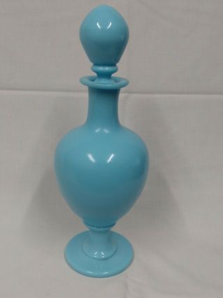 Pv Portieux Vallerysthal Blue Opaline Art Glass Genie 15 " Bottle Decanter Rare?