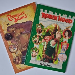 Robin Hood & Treasure Island Fisher Price Marvel Classics Comics Book No Tape