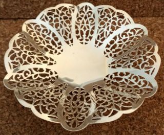Lovelace International Silver Company Punched Lace Footed Candy Dish,  Trinket