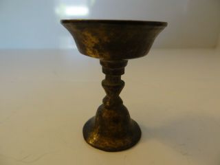 Antique Mongolian Tibetan Buddhist Brass Butter Lamp Burner
