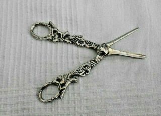 Antique Silver Plated Grape Scissors 