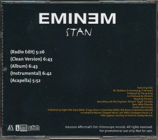 Eminem Stan Rare Promo Cd Single 