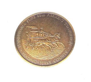 Rare 1773 To 1973 Reading Pa.  Vol.  Fire Dept.  200 Year Bronze Medallion / Token.