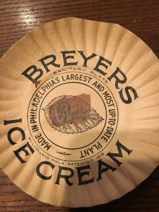 Rare 1916 Breyers Ice Cream Soda Fountain Shop Paper Plate 2