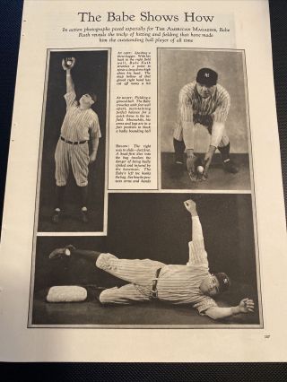 Vintage Rare 1930 Babe Ruth York Yankees Baseball Mlb Historic