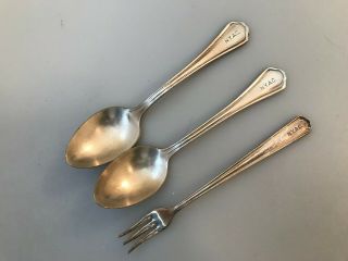 Antique Nyc Ac York City Athletic Club Silverware Flatware 2 Spoons 1 Fork