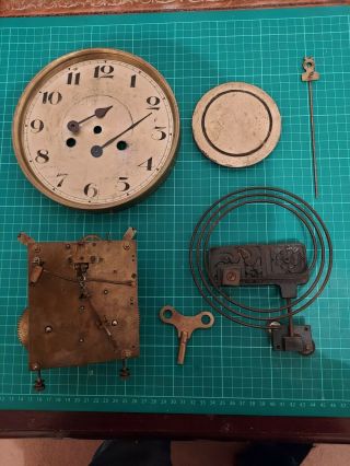D.  R.  G.  M.  Complete Clock Movement,  Chime,  Face,  Hands,  Key For Spares & Repairs.