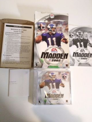Madden 2002 Big Box Pc Game Complete,  Cib Rare A1