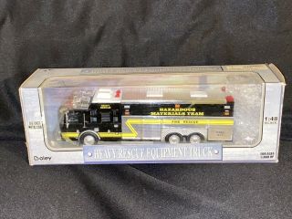 Boley 1:48 Heavy Rescue City Fire Truck Black Silver Yellow Rare