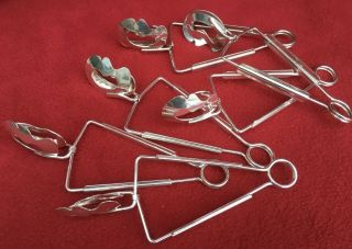6 x SILVER PLATED L’ESCARGOT SNAIL TONGS or CLAMPS SET of SIX FRENCH DINING 2
